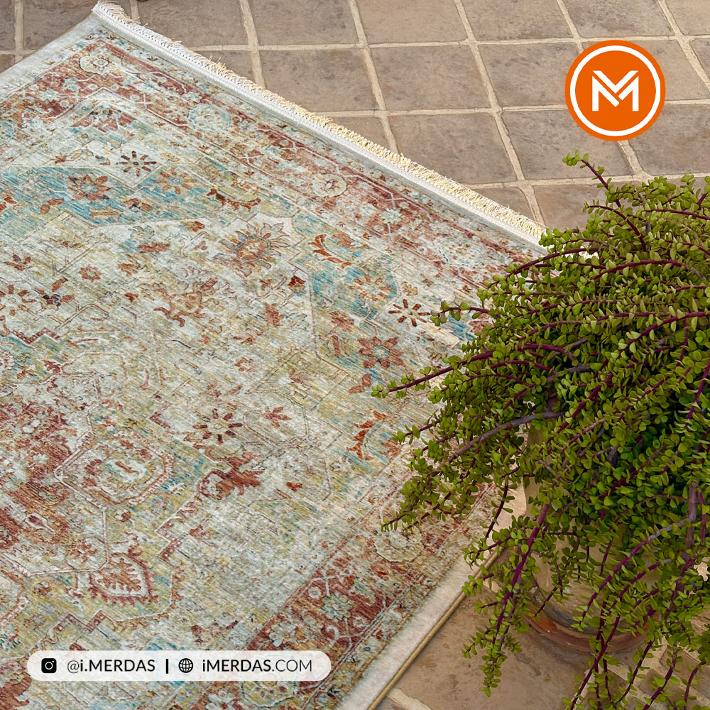 فرش کهنه نما کد N00016 زمینه تمام رنگ